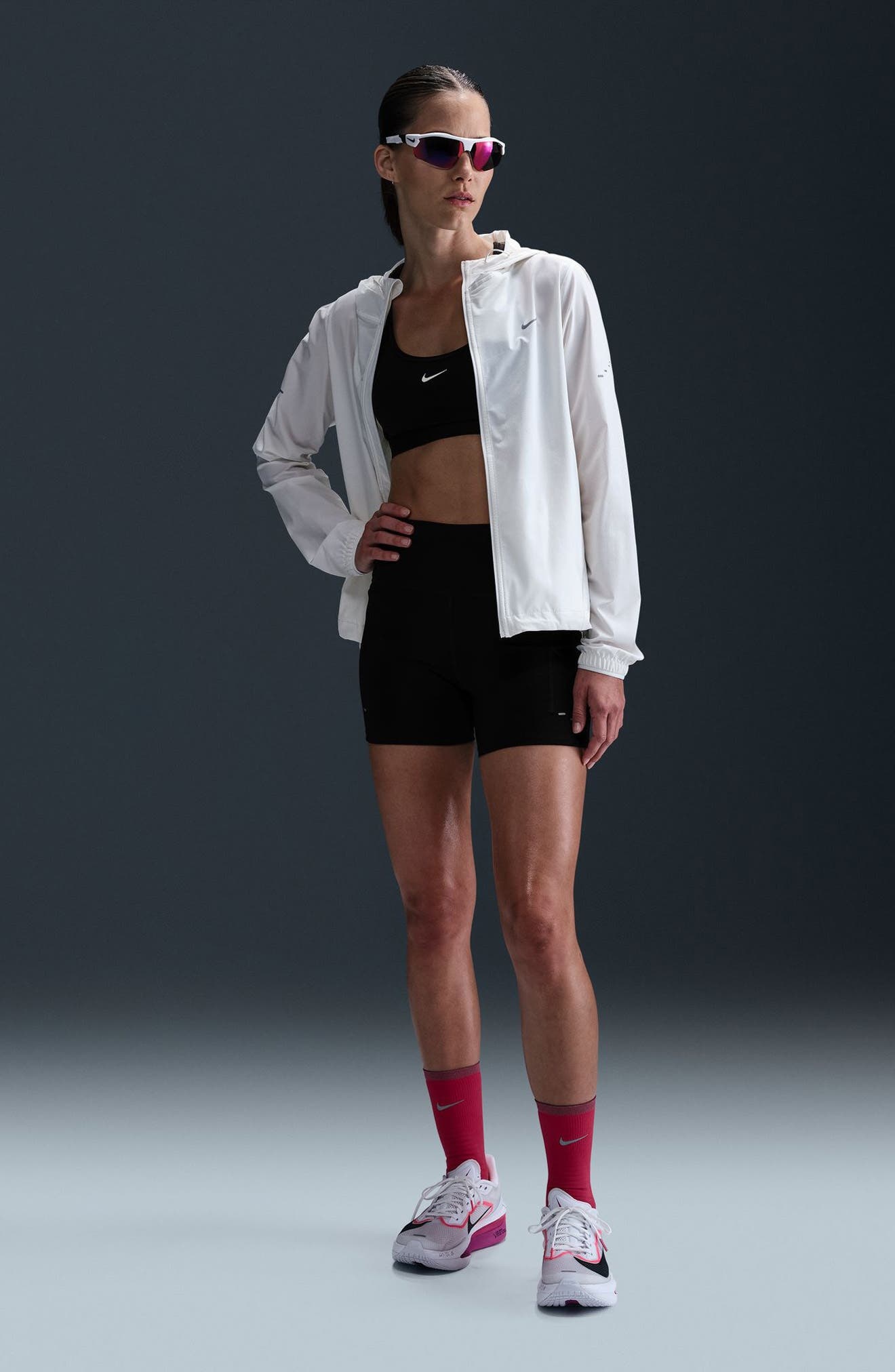 Nike Swift Dri-Fit High Waist Bike Shorts in 010 Black/reflective Silv at Nordstrom - 6