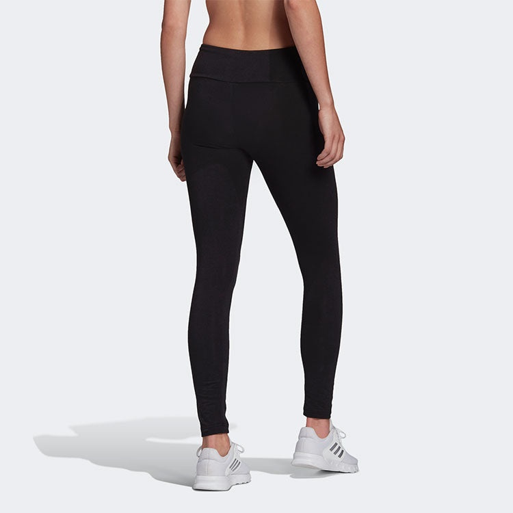 (WMNS) adidas W Lin Leg logo Printing Sports Tight Gym Pants/Trousers/Joggers Black GL0633 - 3