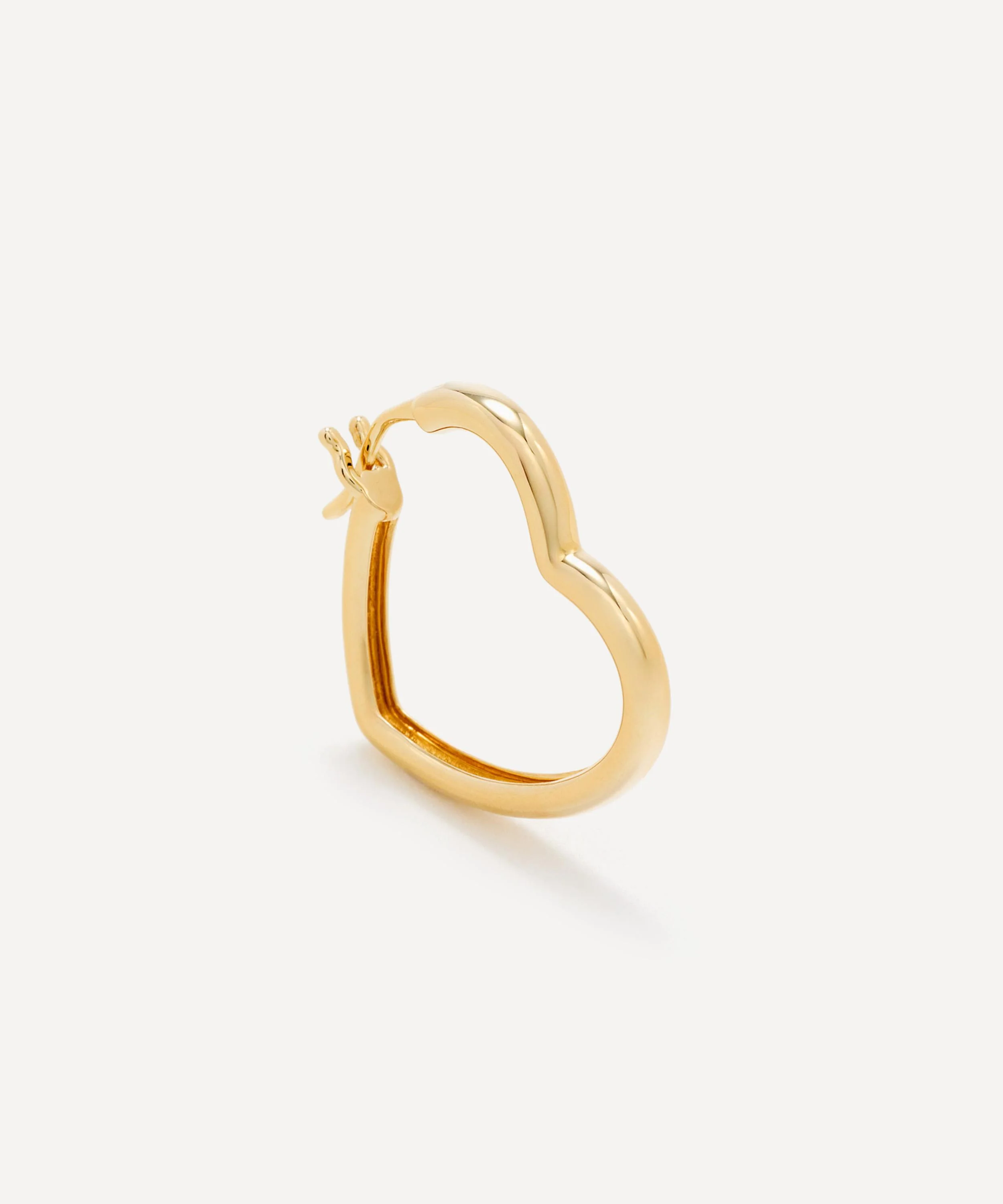 9ct Gold Heart Hoop Earring - 1