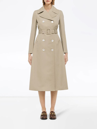 Prada heavy cotton poplin trench coat outlook