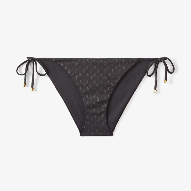 Aubrie
Black JC Monogram-Print Regenerated Nylon and Lycra Triangle Bikini Brief 1