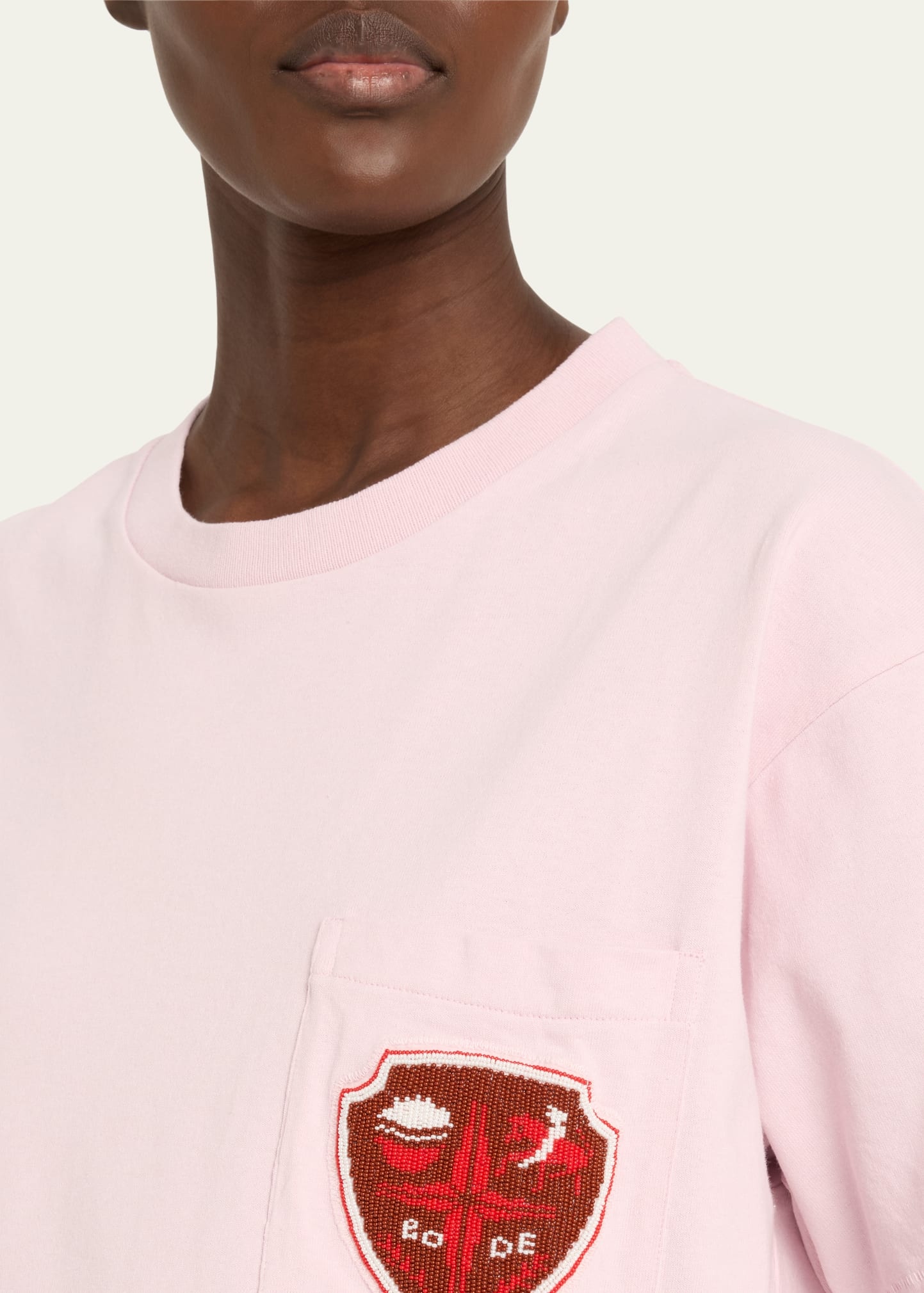 Beaded Crest Pocket Tee - 5