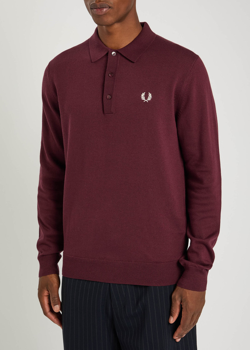 Fred Perry Fred Perry Logo-embroidered Wool-blend Polo Shirt outlook