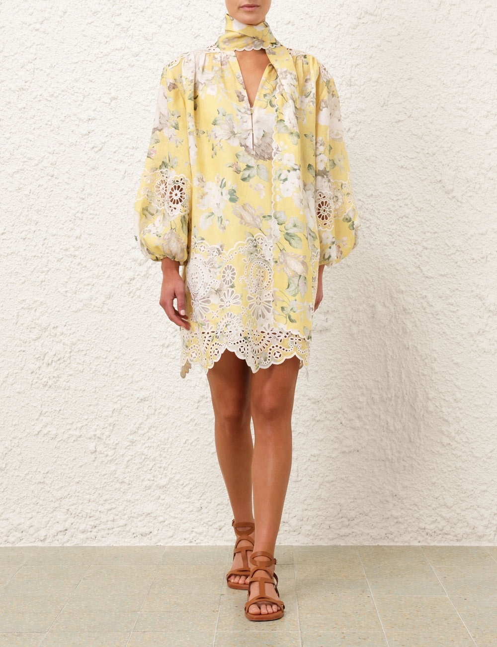ACACIA BRODERIE TIE MINI DRESS - 8