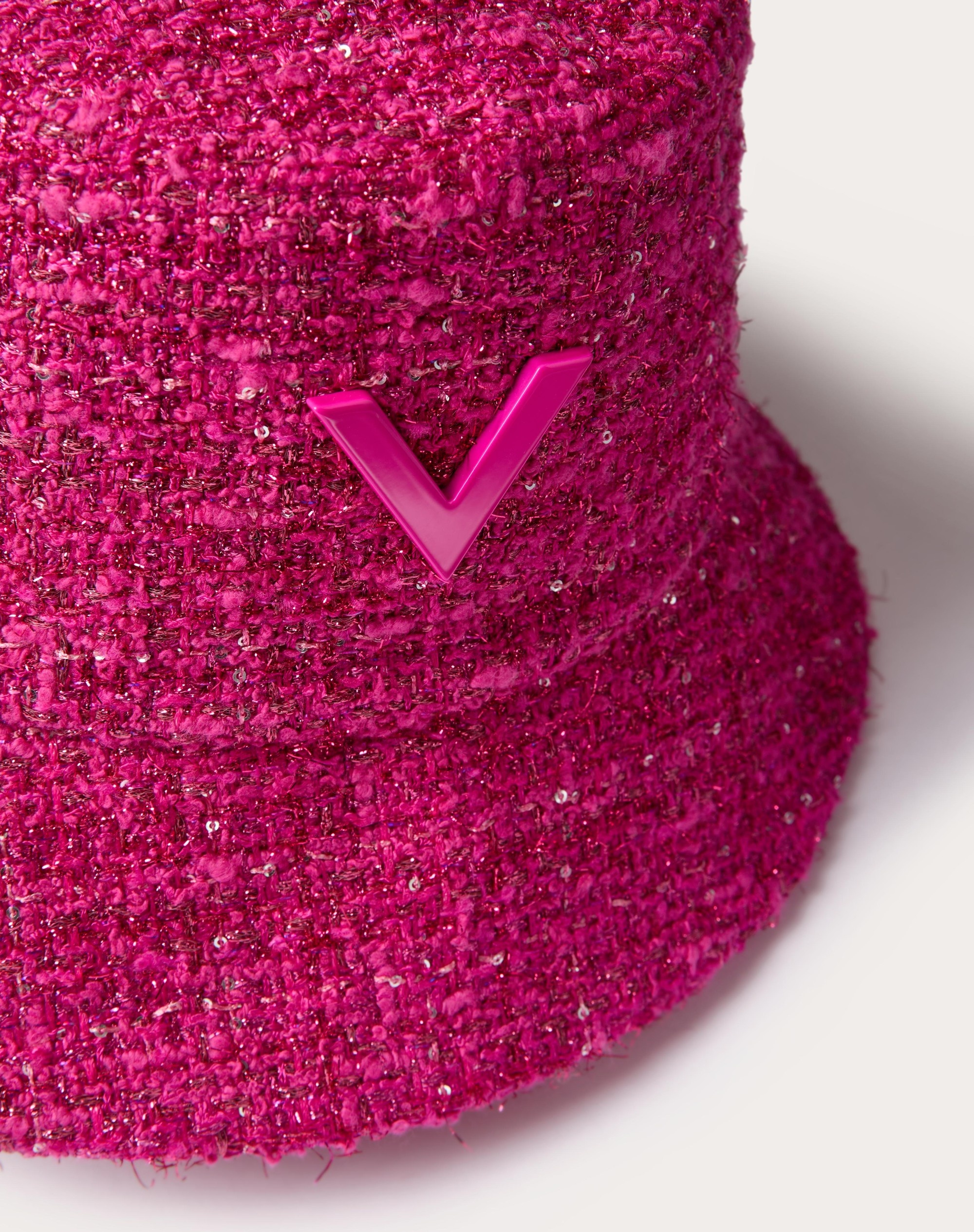 V DETAIL WOOL BUCKET HAT - 2