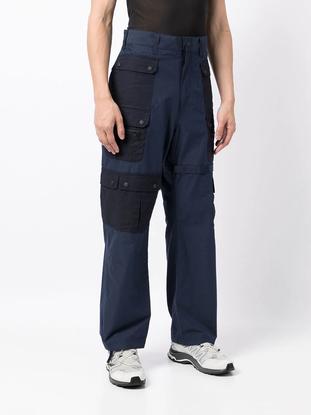 multi-pocket cotton-blend parachute trousers - 3