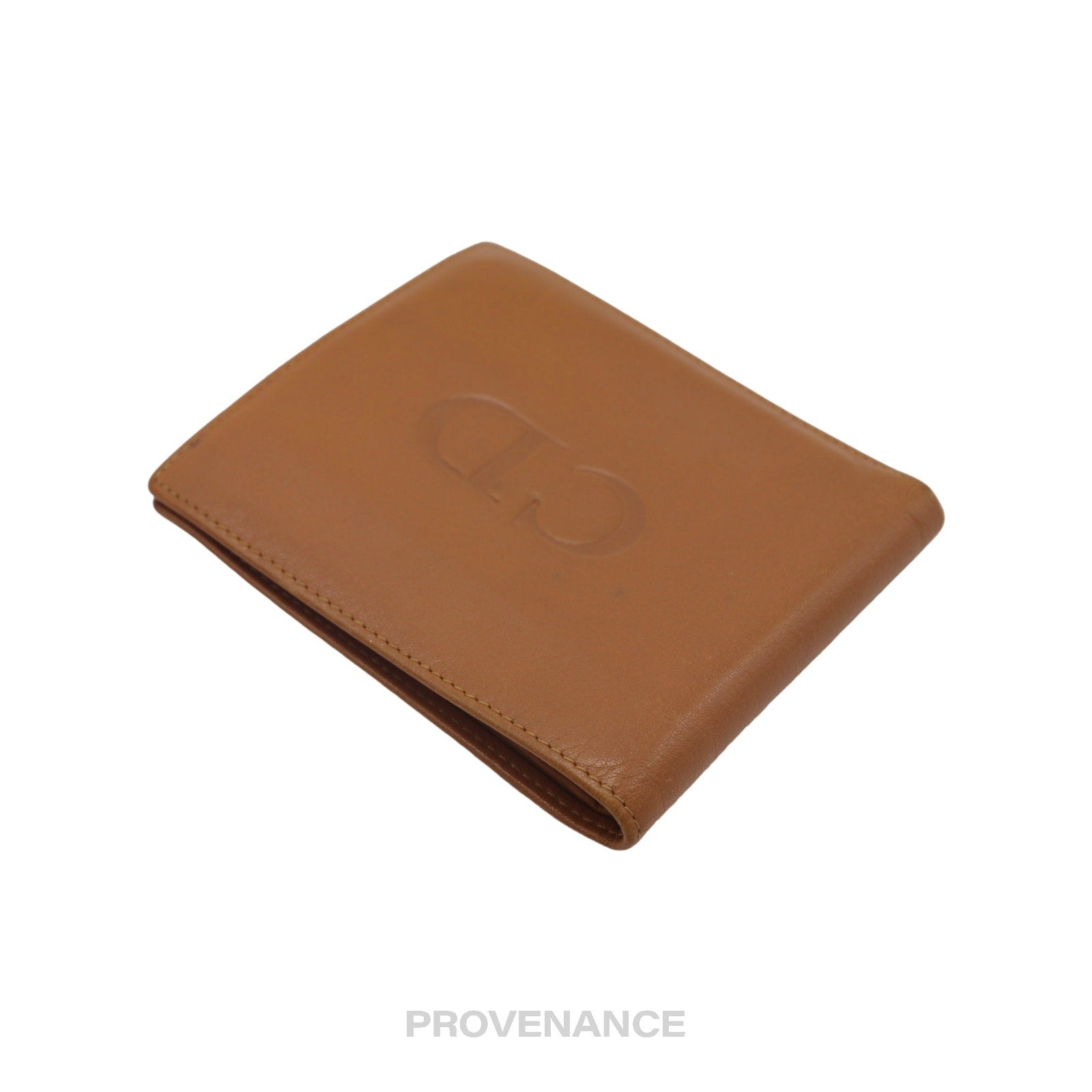 Christian Dior CD Bifold Wallet - Tan Leather - 3