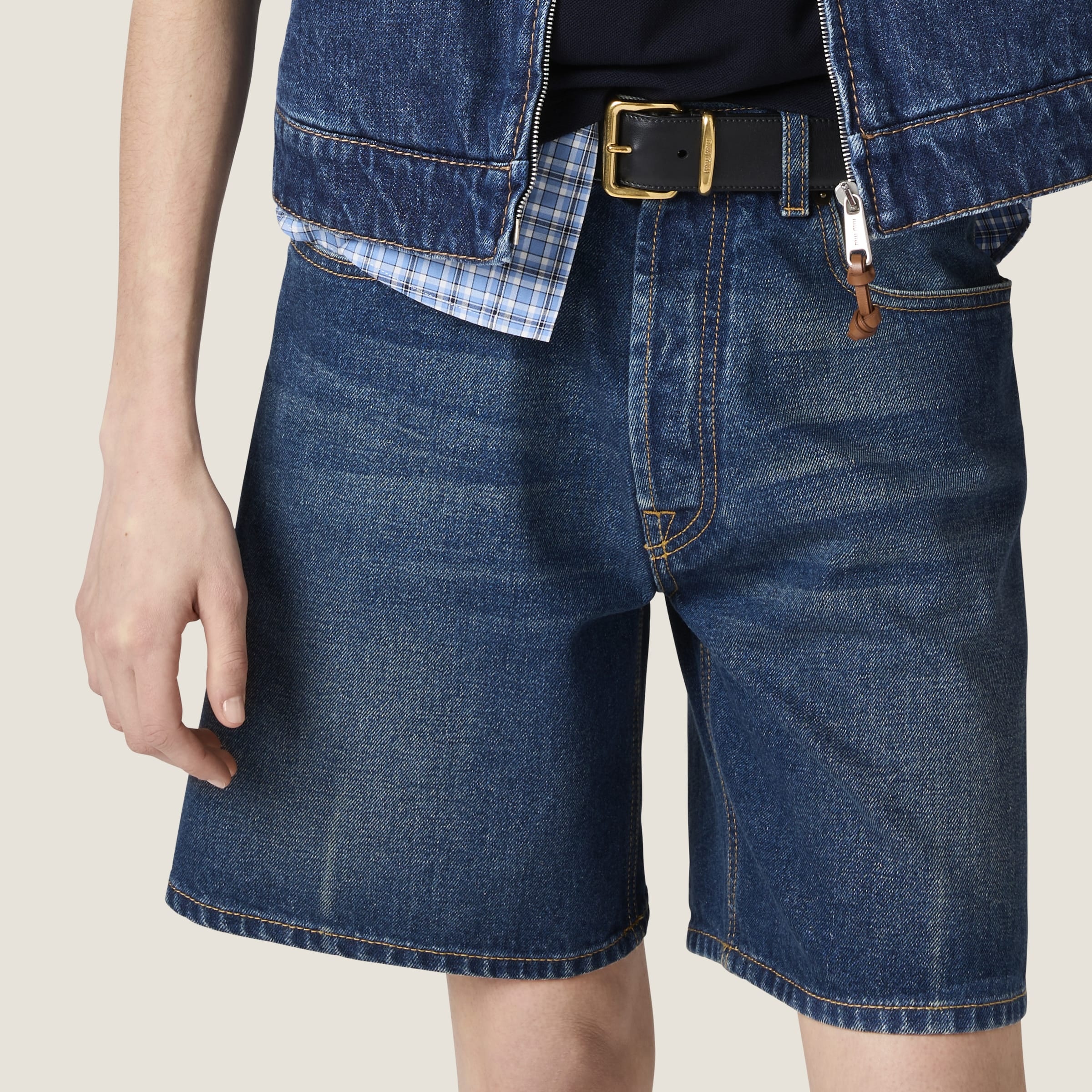 Washed denim Bermudas - 4
