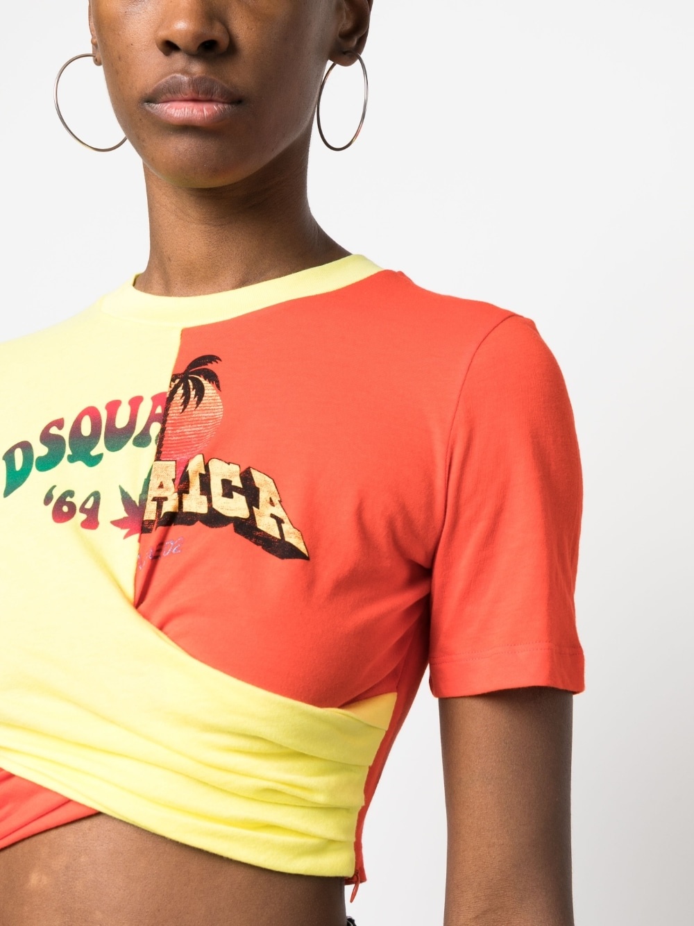 logo-print crop top - 5