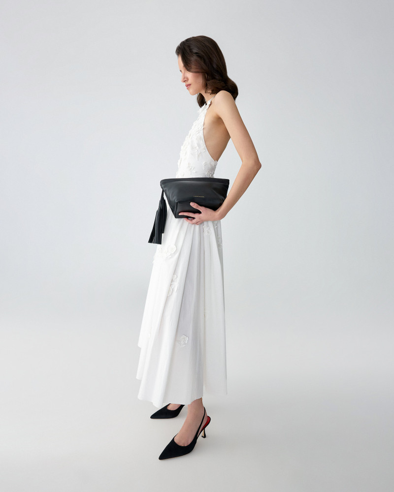 Embroidered Halter Neck Midi Dress 4