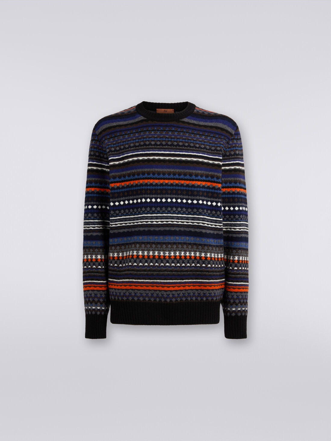 Jacquard wool crew-neck sweater - 1