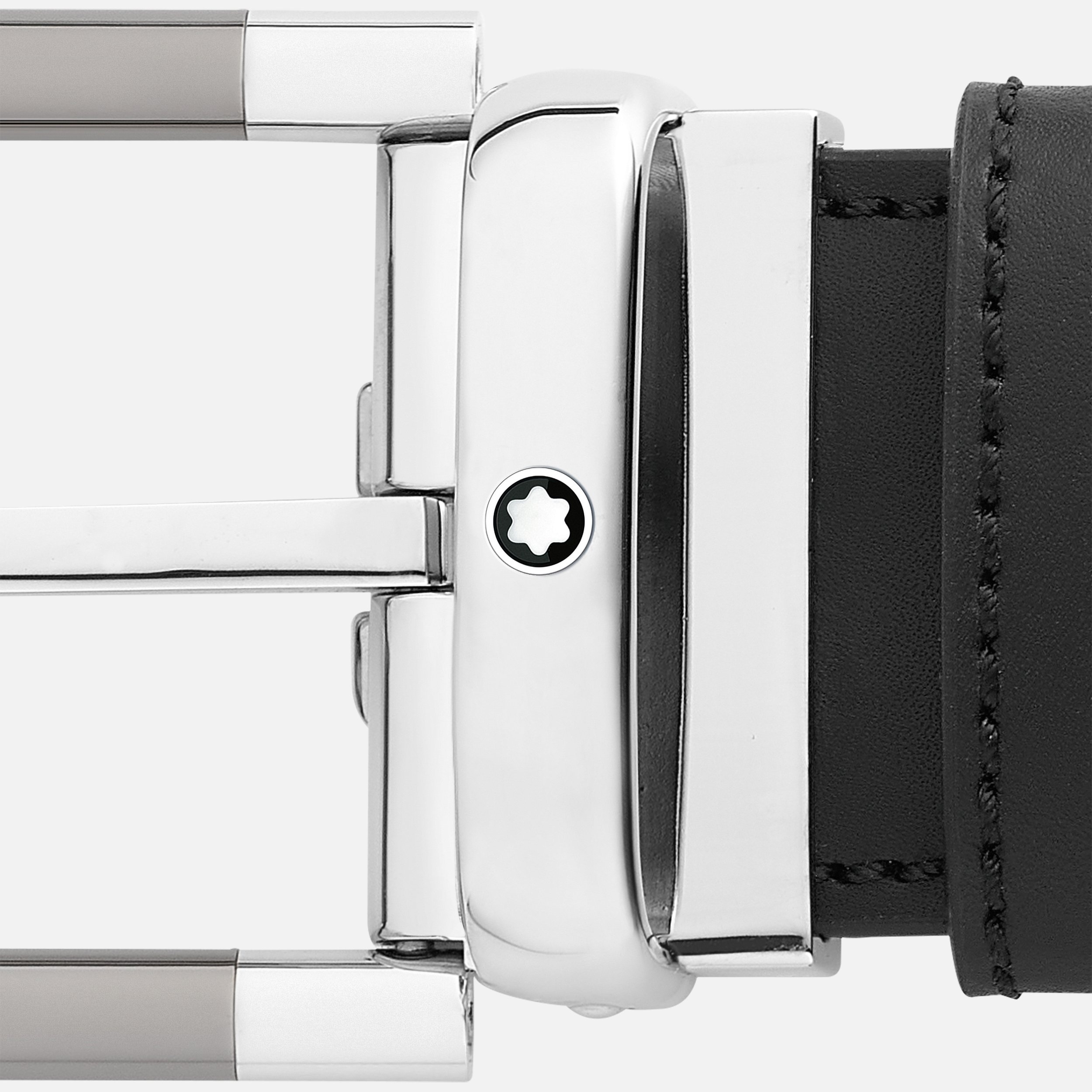 Black/blue 35 mm reversible leather belt - 4
