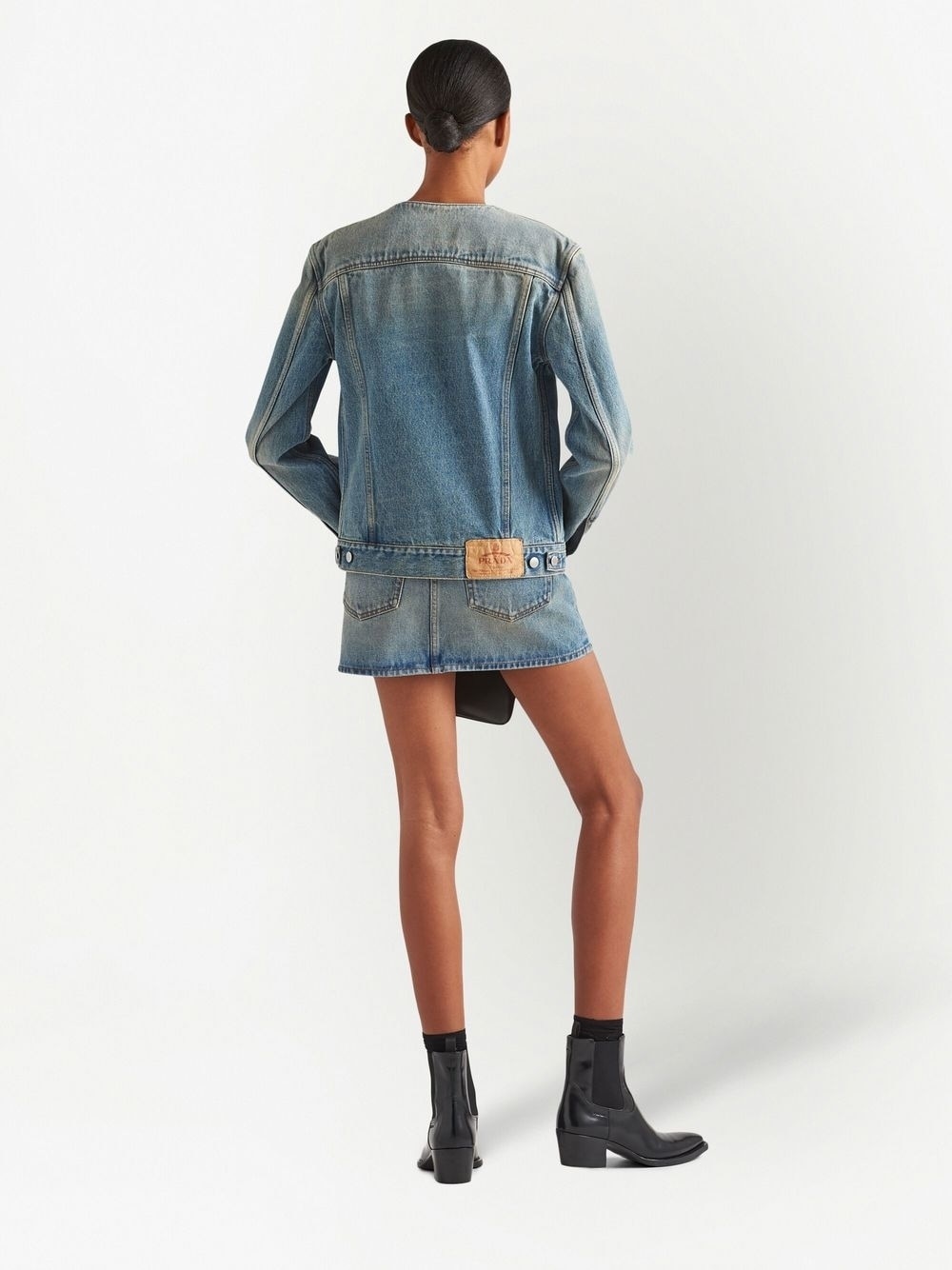 denim blouson jacket - 3