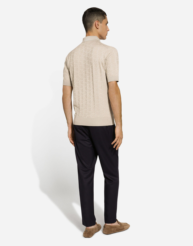 Silk jacquard polo-shirt with DG logo 3