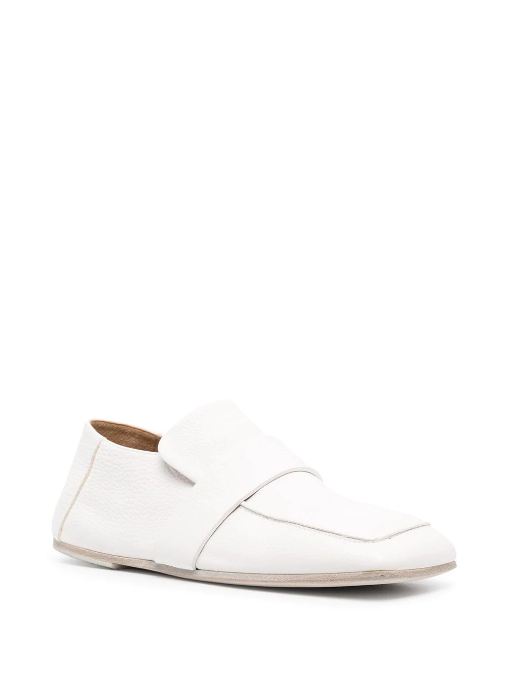square-toe leather loafers - 2
