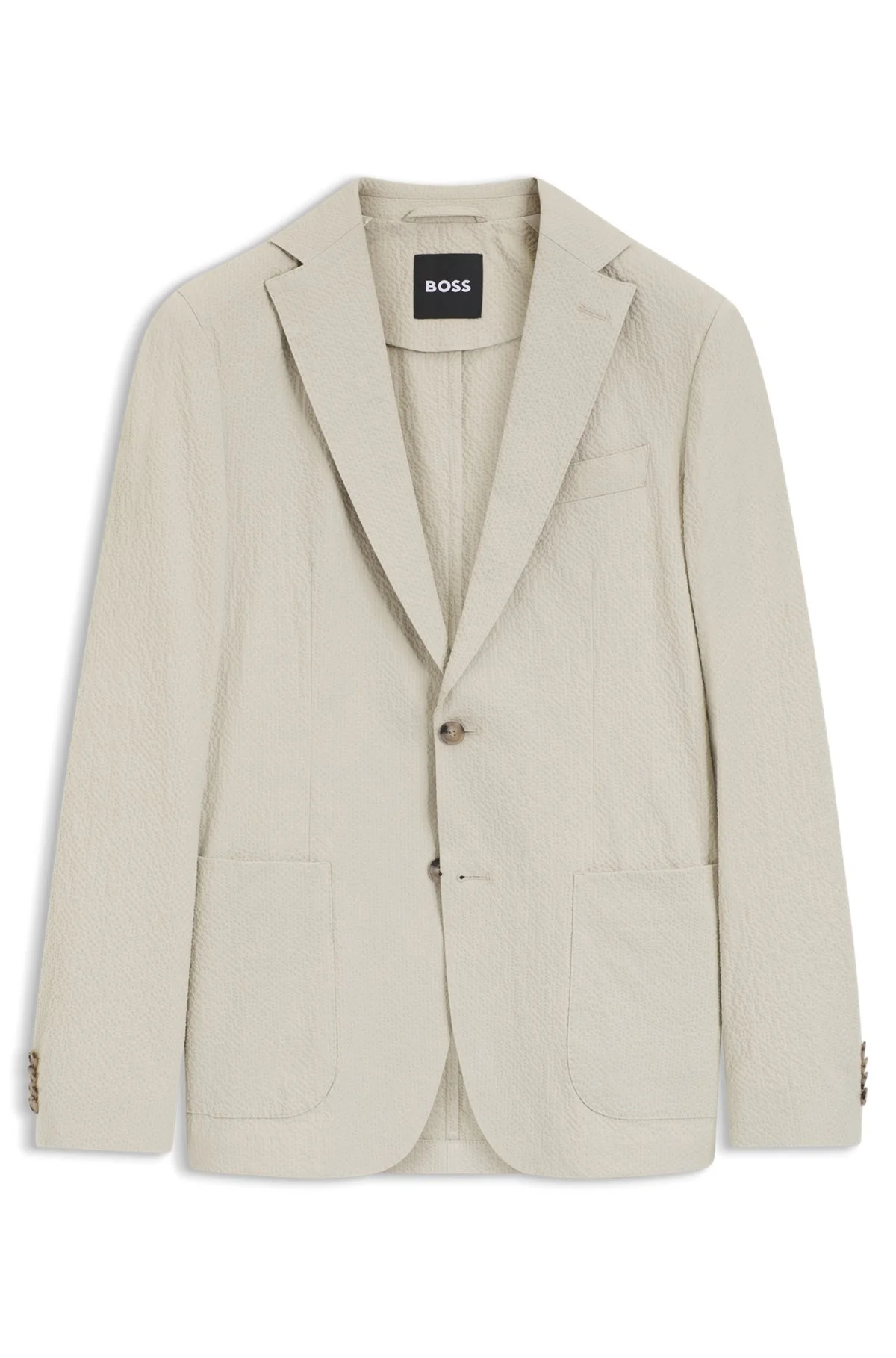 SLIM-FIT JACKET IN STRETCH-COTTON SEERSUCKER - 1