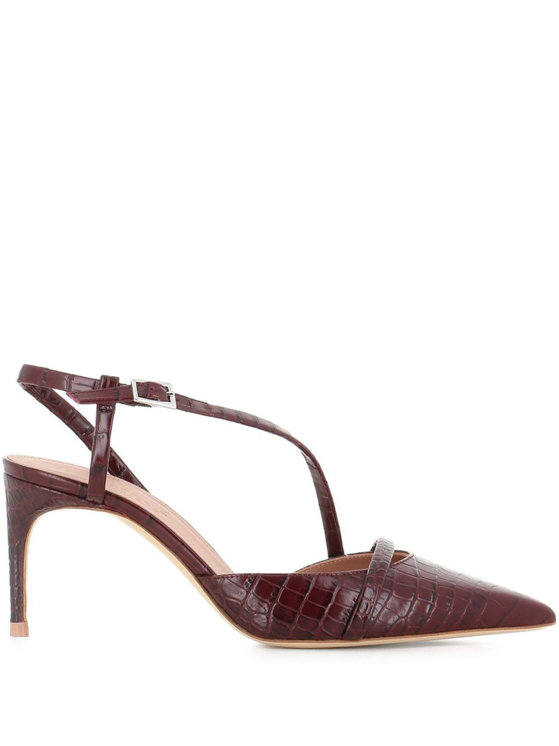 70mm Valeria crocodile-embossed pointed-toe pumps 1