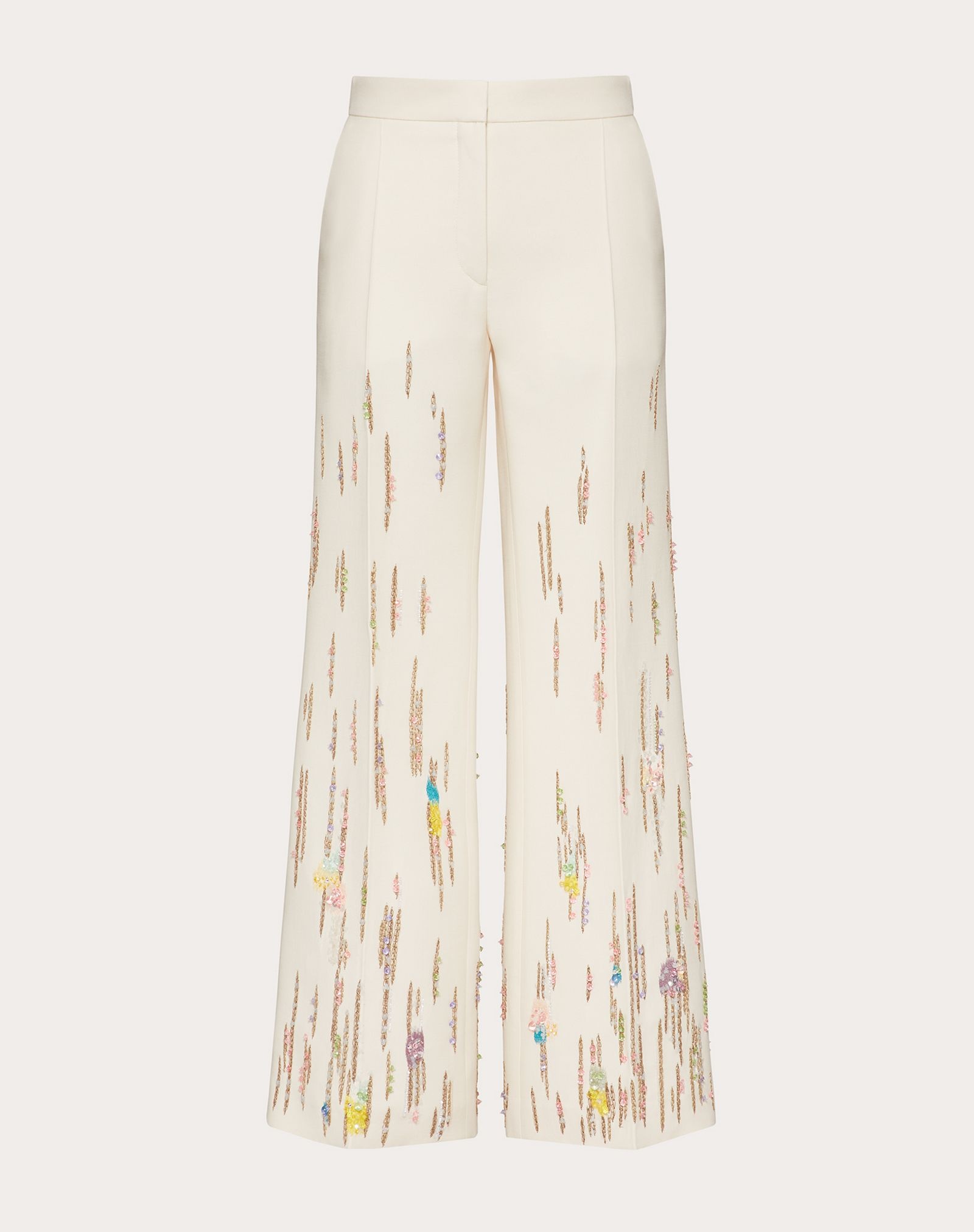 Embroidered Crepe Couture Pants - 1