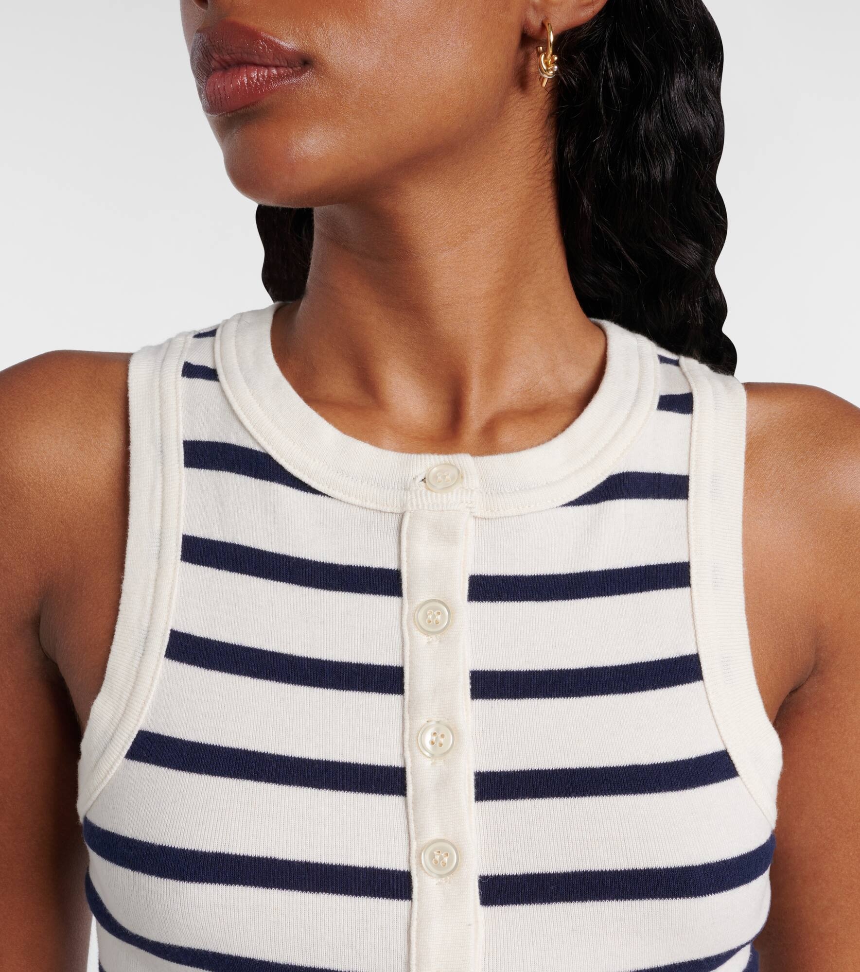 Caralyn striped cotton-blend tank top - 4