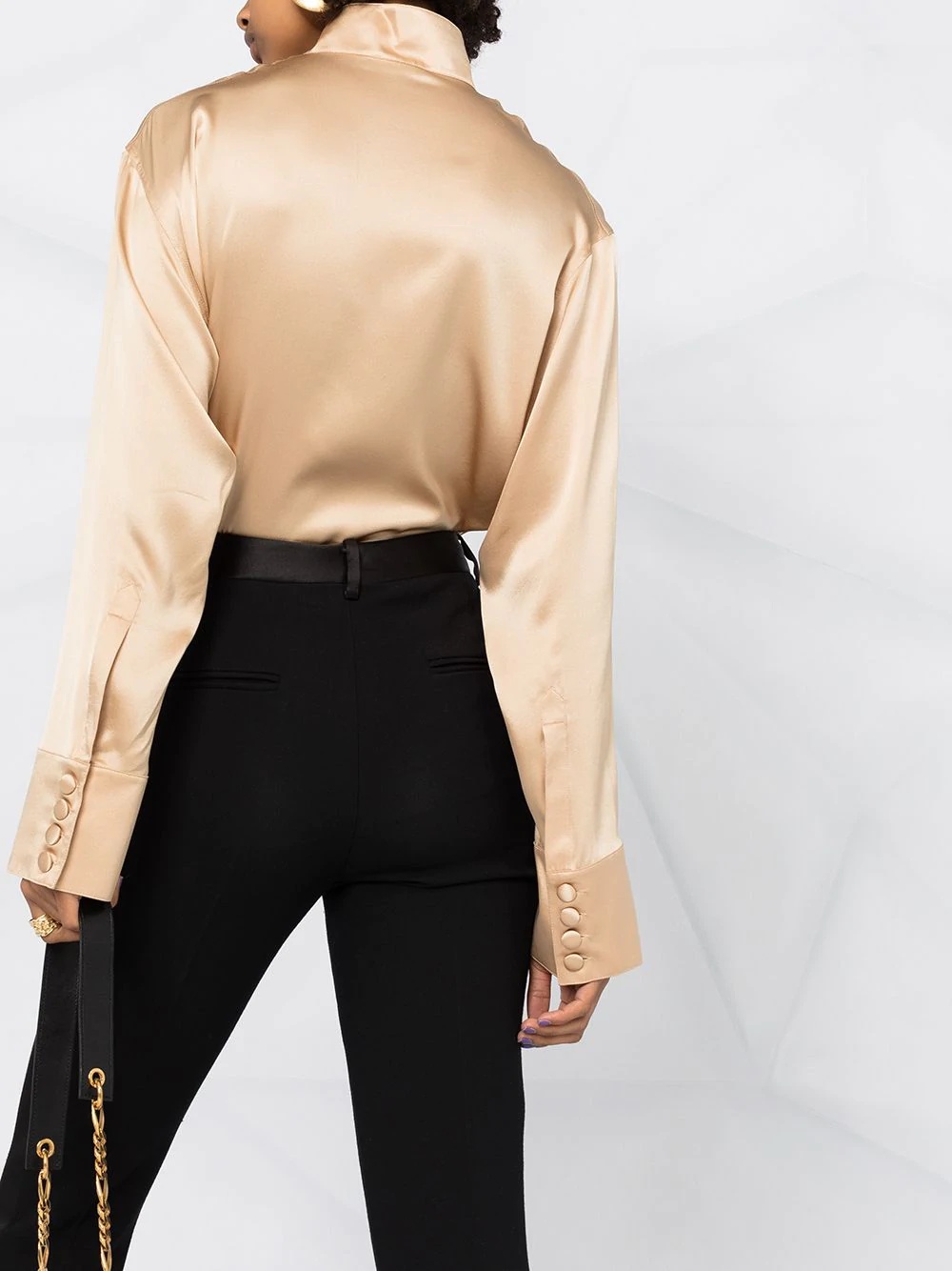 long-sleeved silk shirt - 3