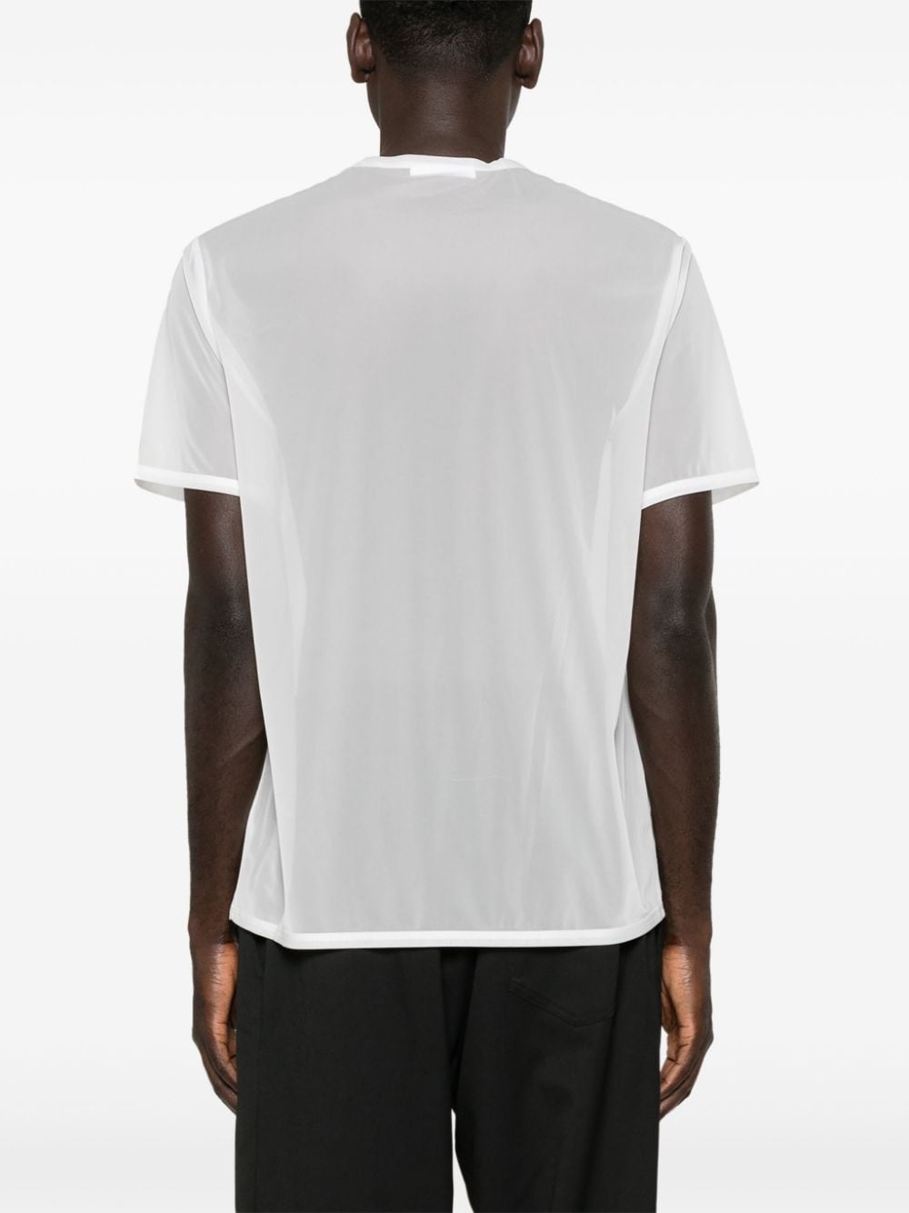 logo-print sheer T-shirt - 5
