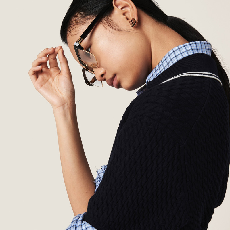 Miu Miu Leather and metal earrings outlook