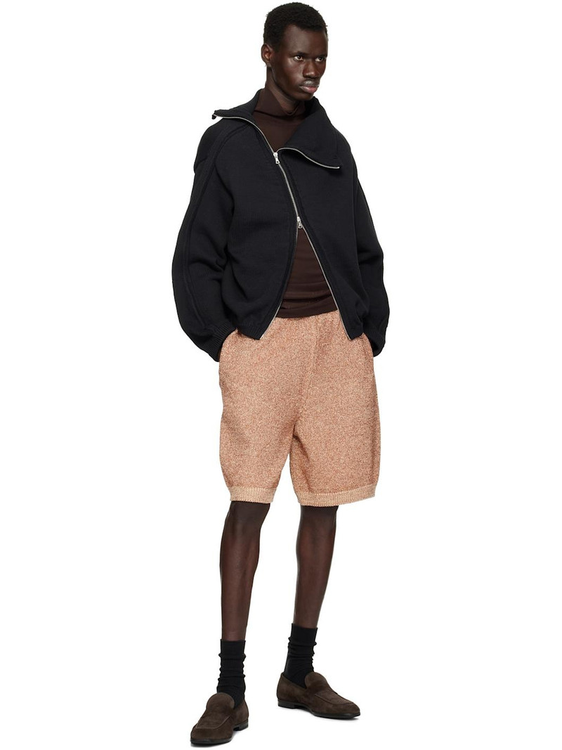 Dries Van Noten Brown Metallic Knit Shorts outlook