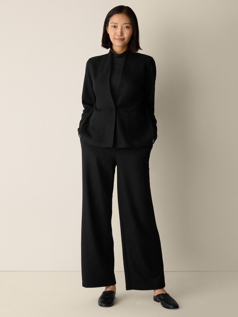 Felted Wool Jersey High Collar Jacket 3