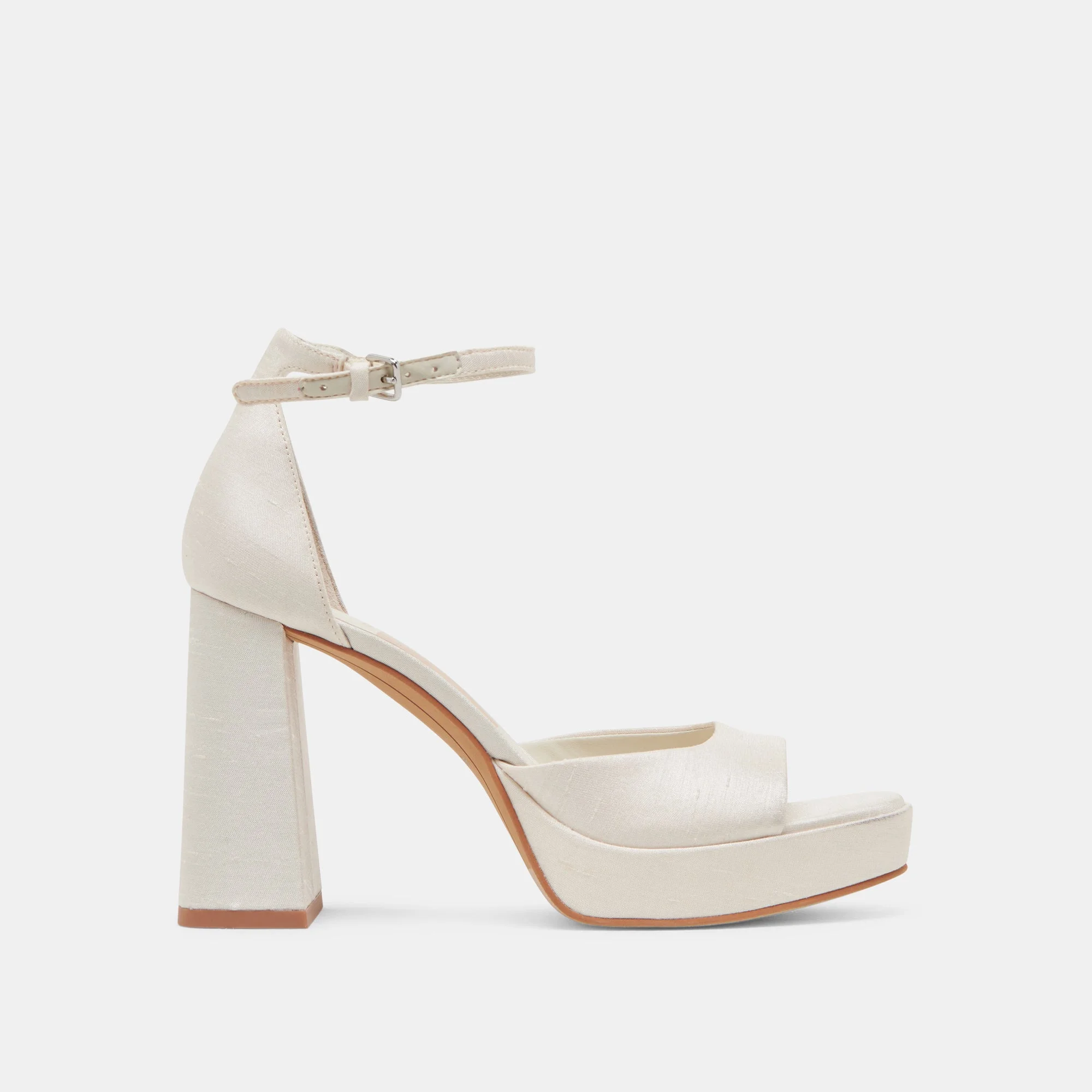PANDRO HEELS WHITE SATIN - 1