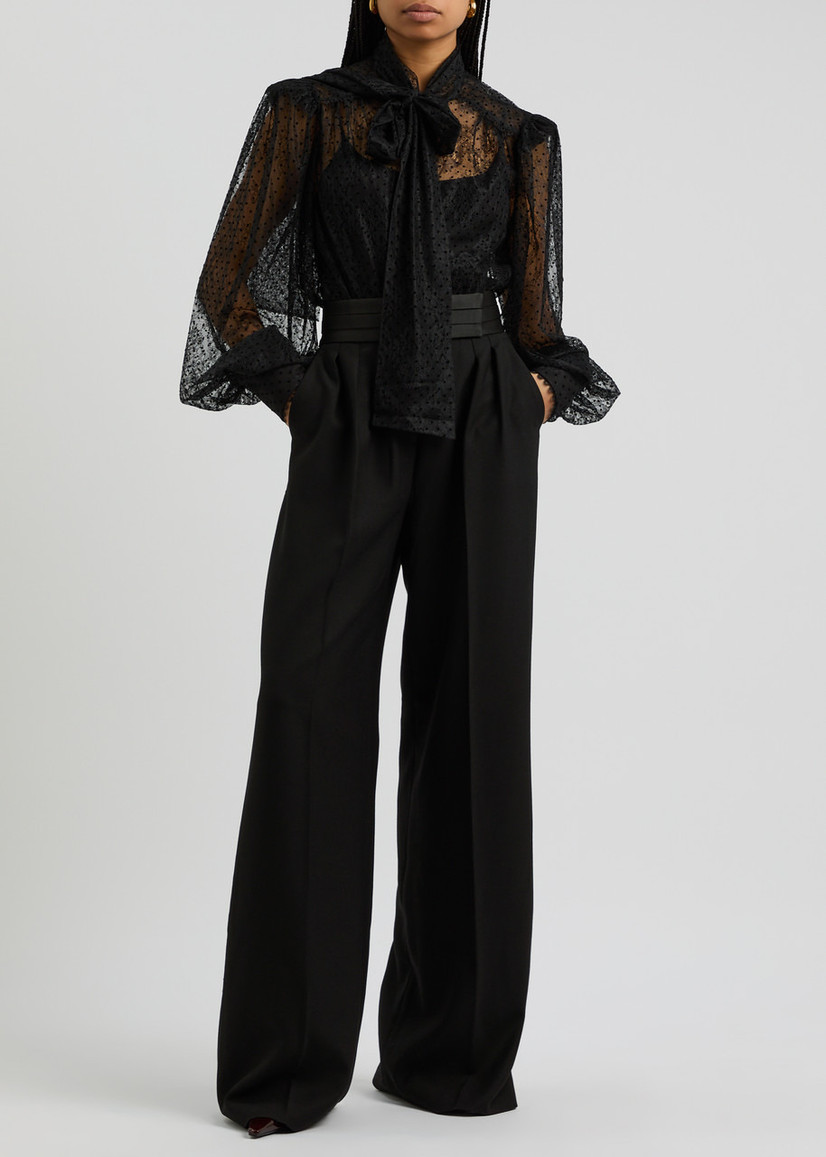 Rebecca Vallance Eclipse Satin-panelled Wide-leg Trousers - 4