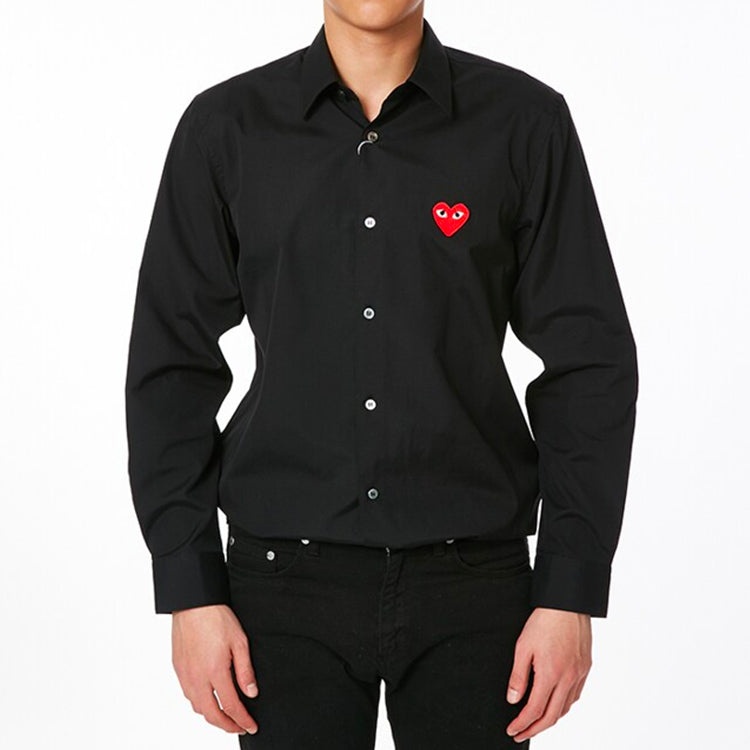 COMME des GARCONS PLAY Red Emblem Button Down 'Black' AZ-B002-051-1 - 3