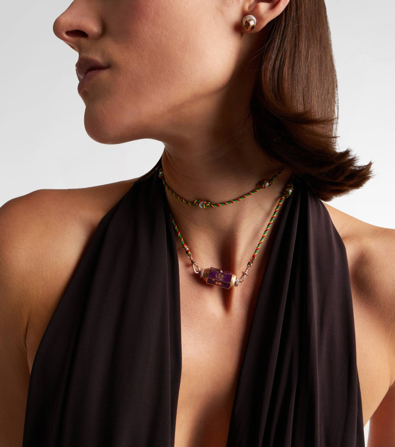 MARIE LICHTENBERG Players Box 18kt gold locket necklace with diamonds outlook