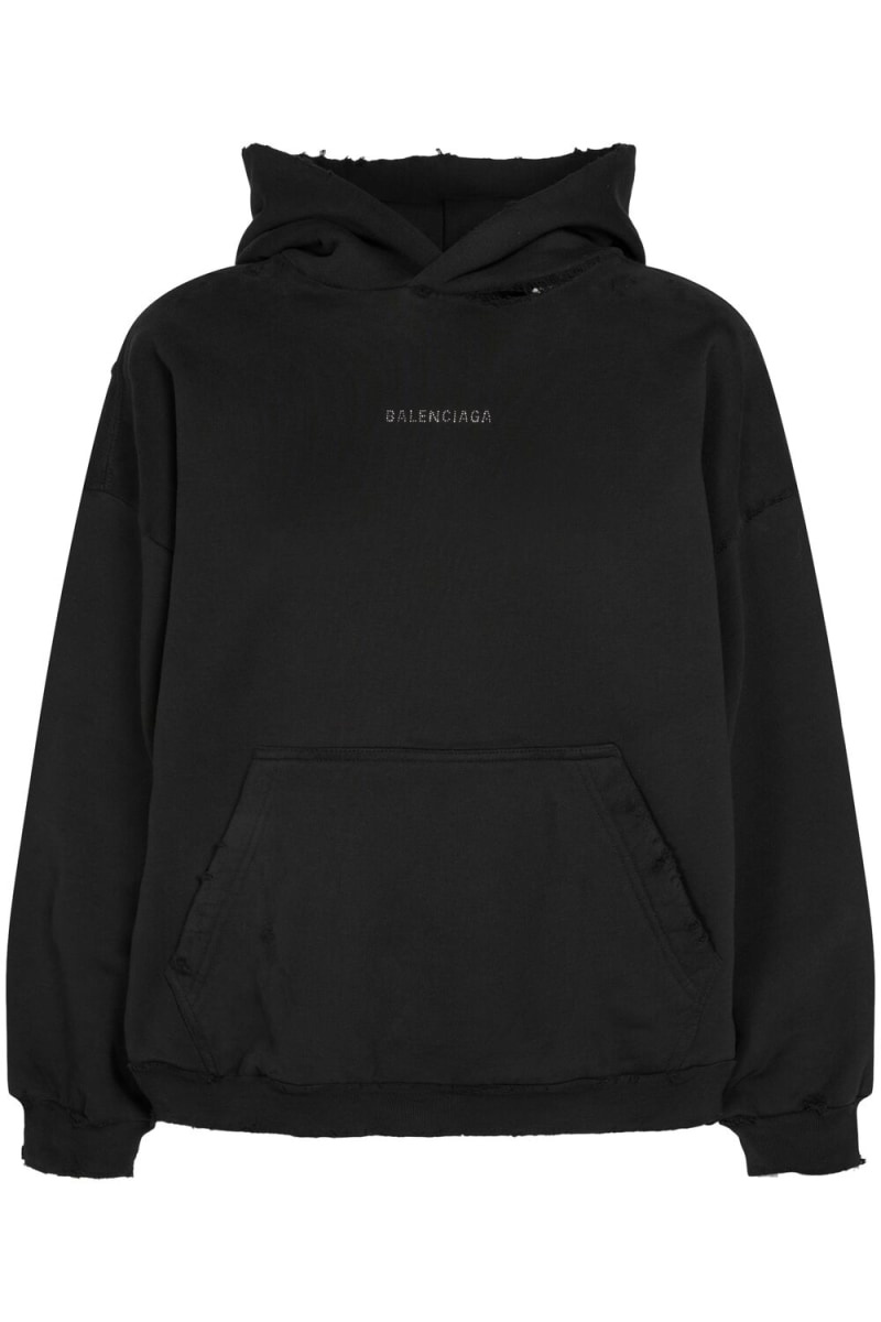 Medium fit destroyed sweatshirt hoodie - 1