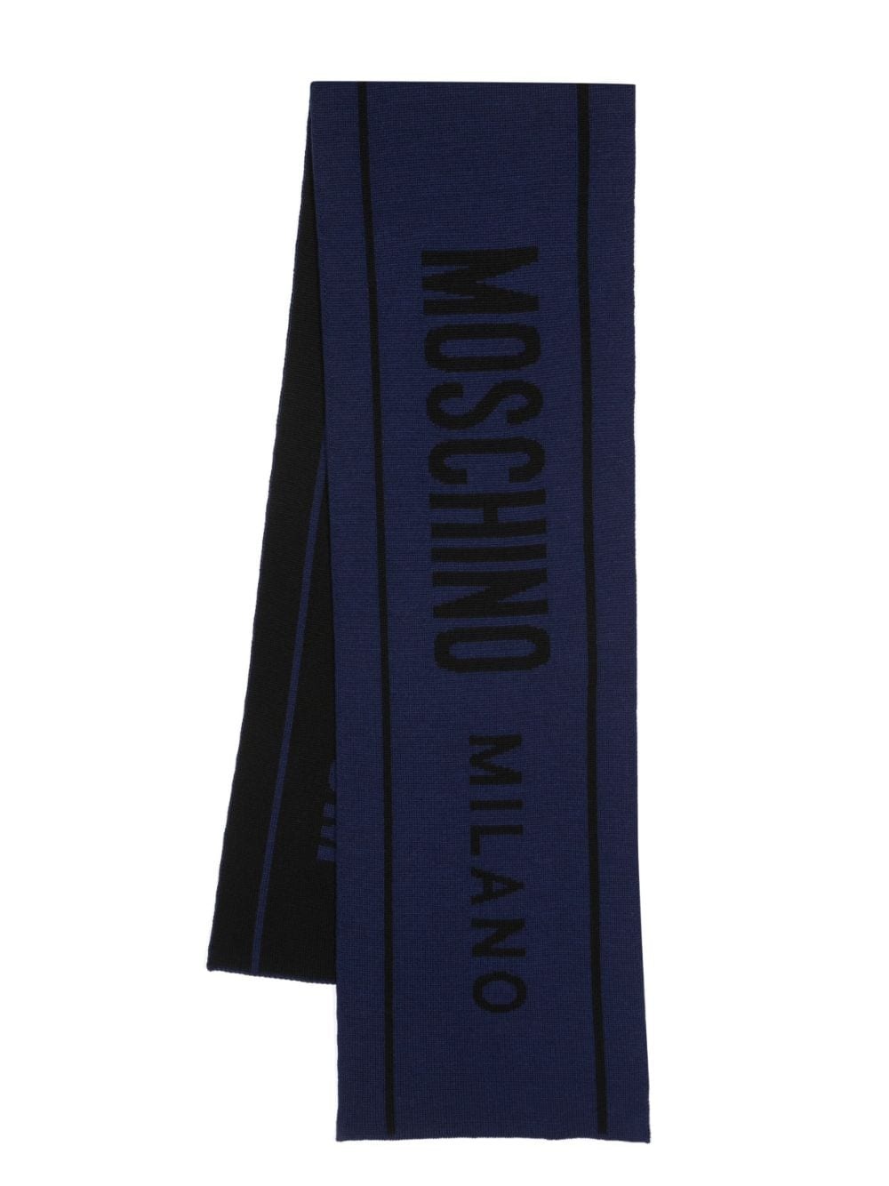 intarsia-logo wool scarf - 1