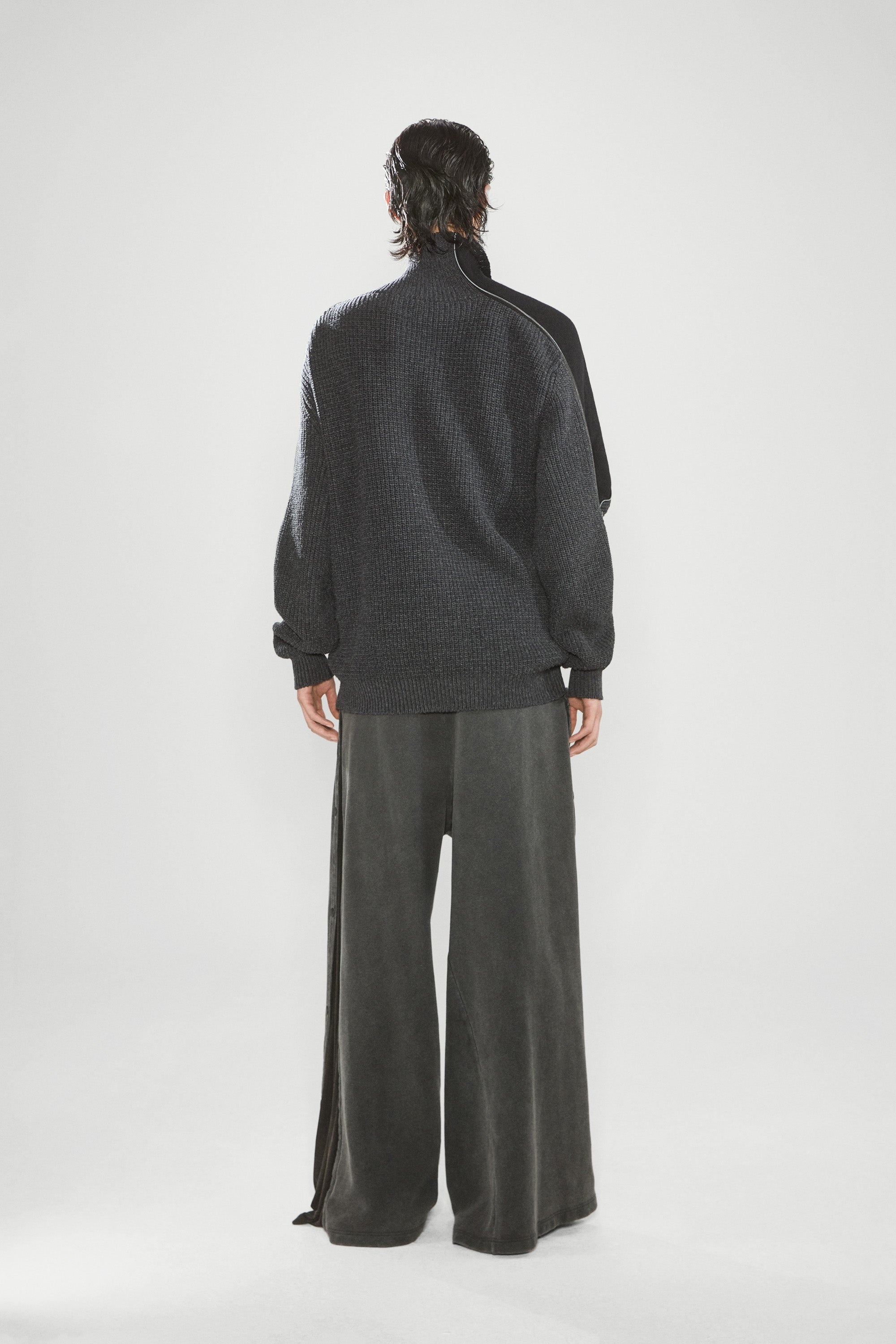 Zip Insert High Neck Pullover - 5