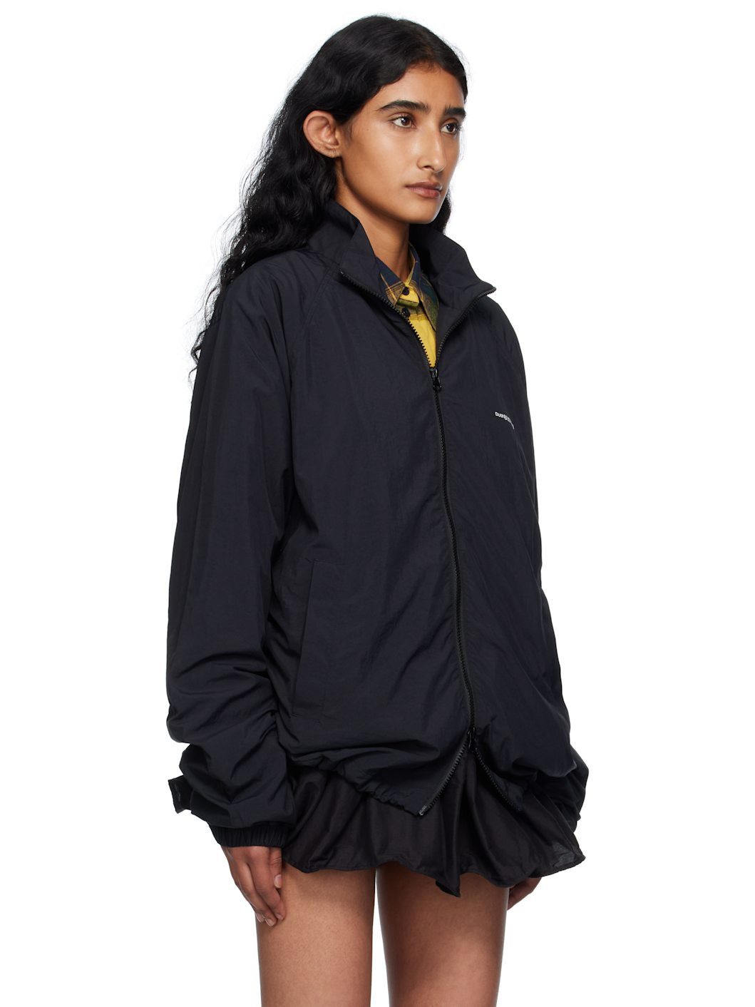 Black Logo Printed Windbreaker Jacket - 2