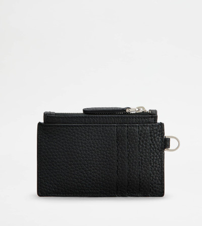 Tod's NECK CARD HOLDER IN LEATHER - BLACK outlook