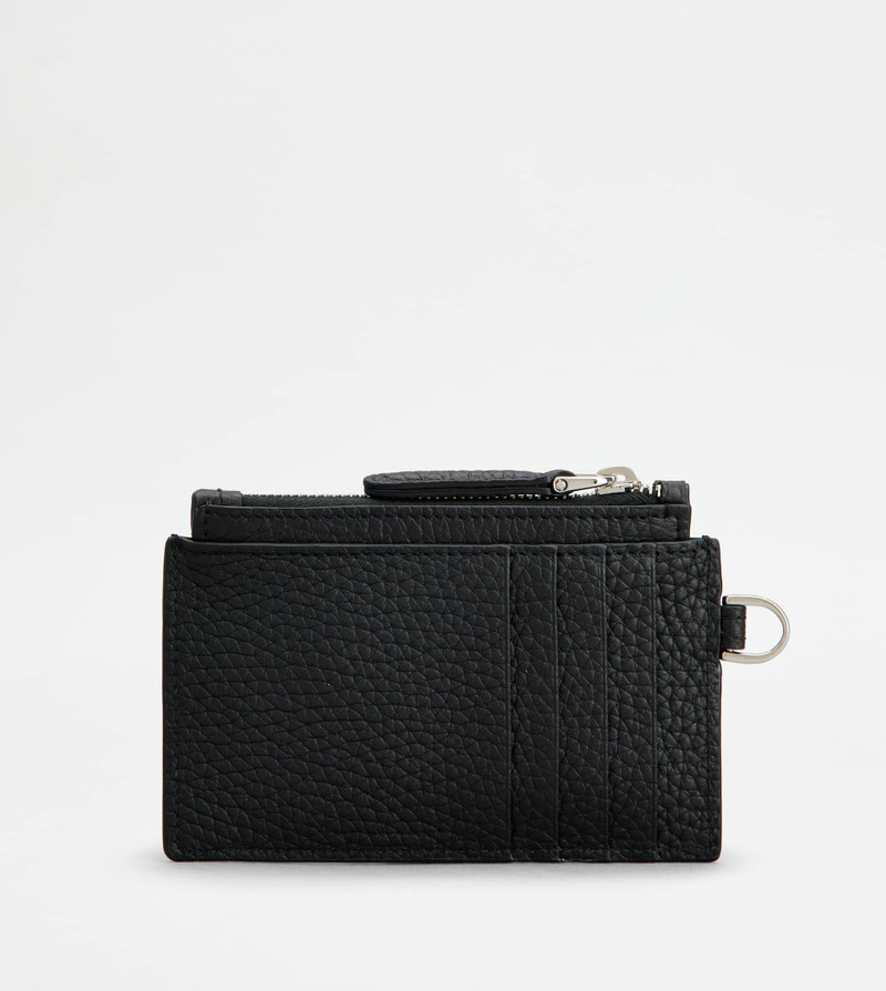 Tod's NECK CARD HOLDER IN LEATHER - BLACK outlook