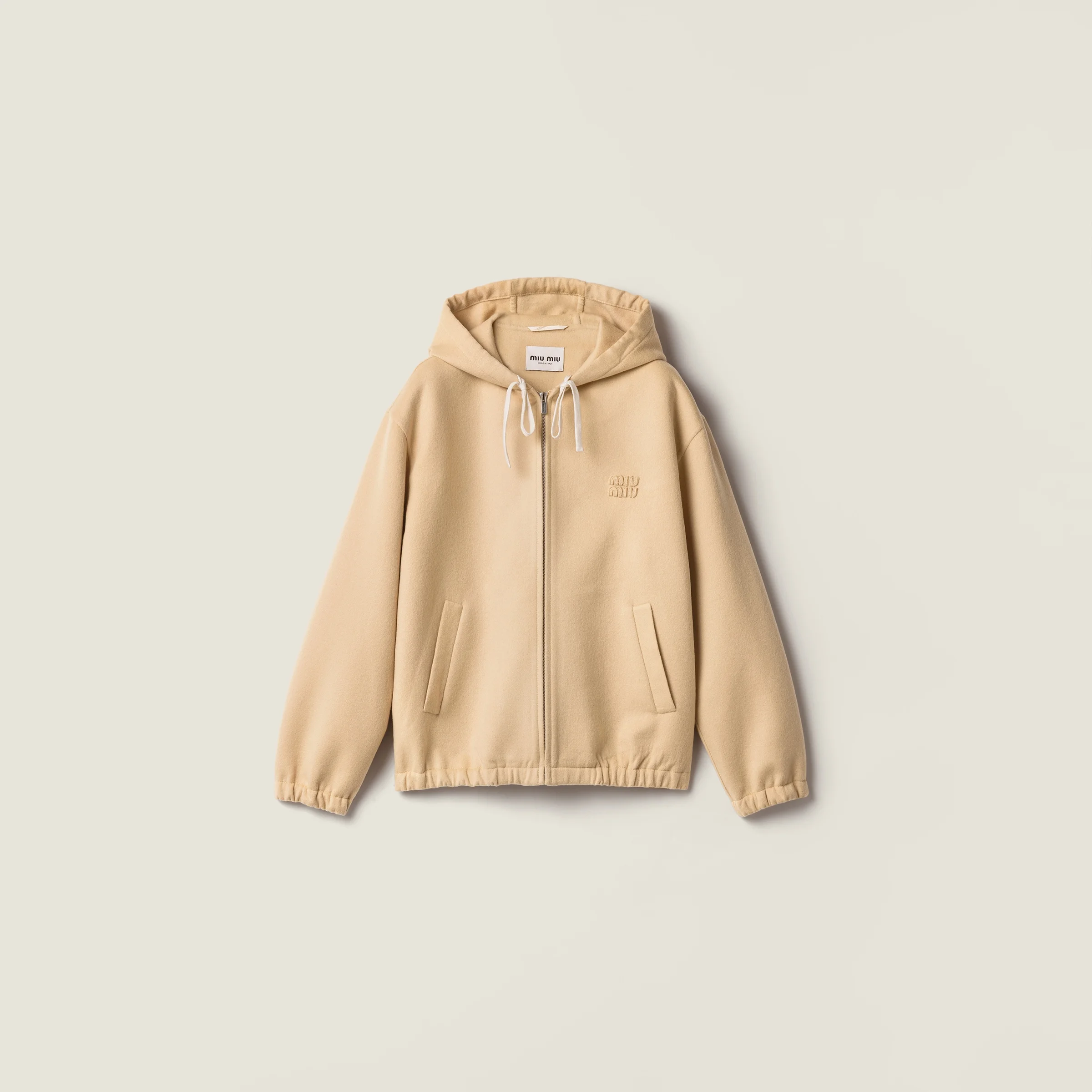 Double cashmere and wool hoodie jacket - 1