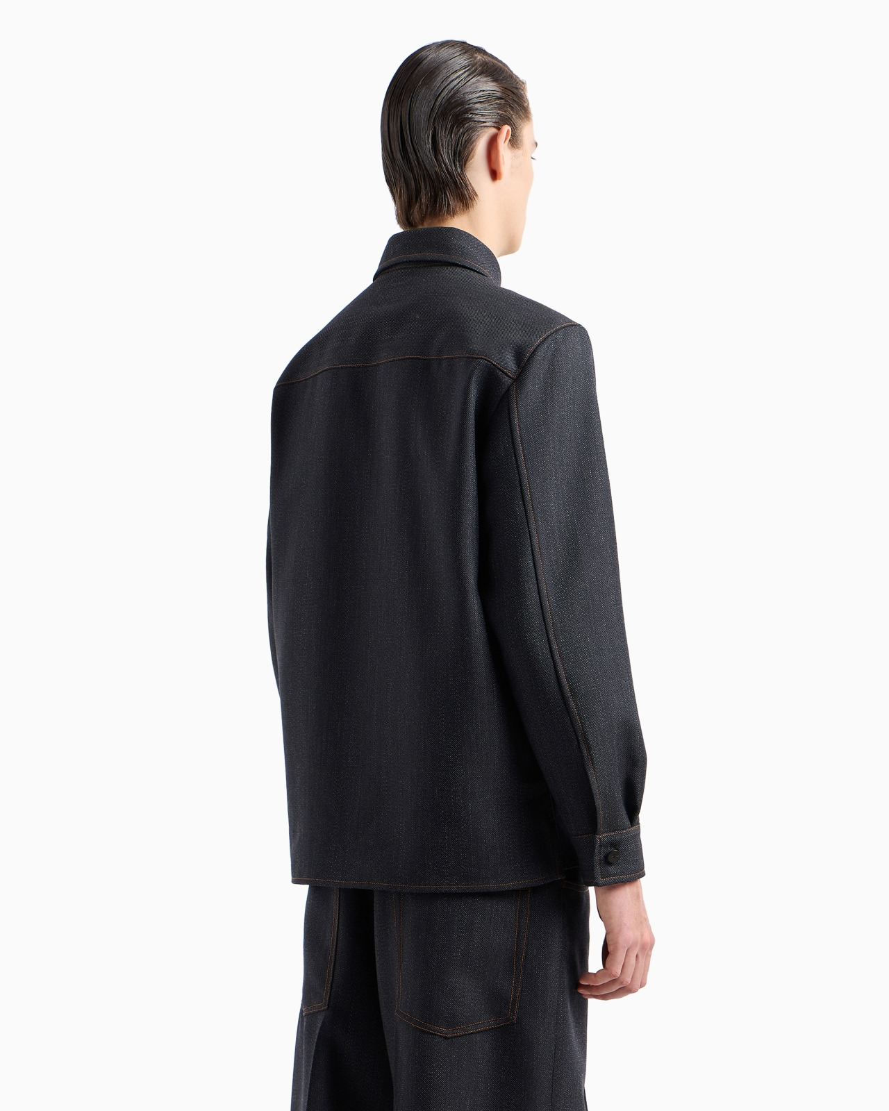 MOULINÉ WOOL-BLEND SHIRT WITH CHEVRON MOTIF - 3