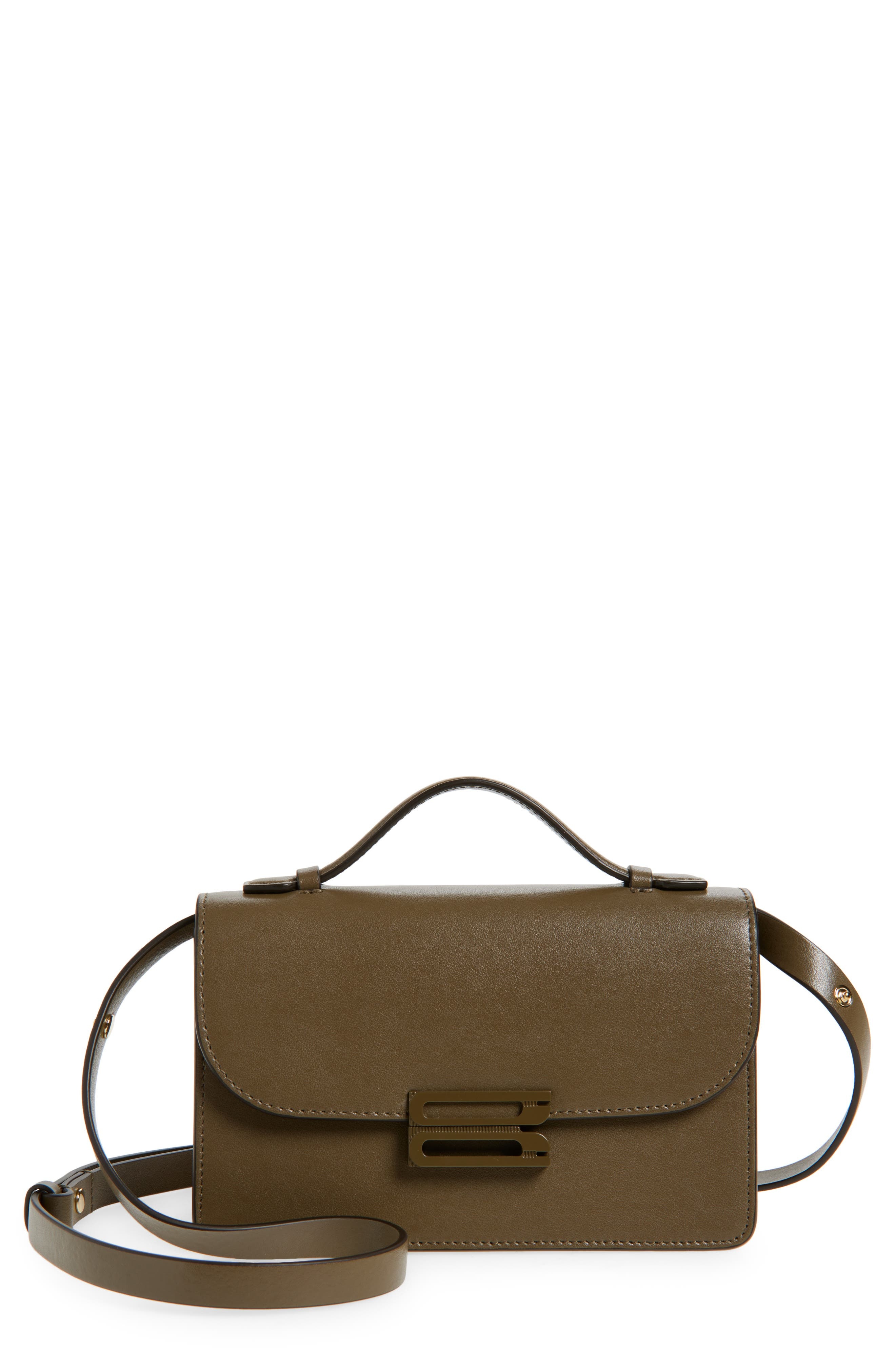 Victoria Beckham The Mini Dorian Leather Shoulder Bag in Dark Khaki at Nordstrom - 1