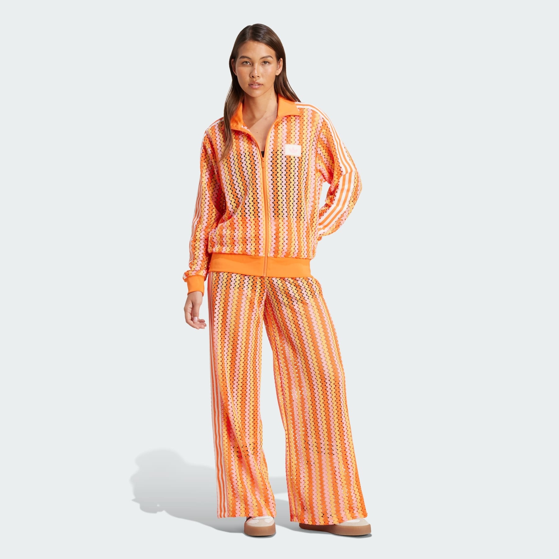 ◆adidas◆ Summer Glow Firebird Track Top Orange KC0748 adidas Originals Summer Glow Firebird Track Top - Pink