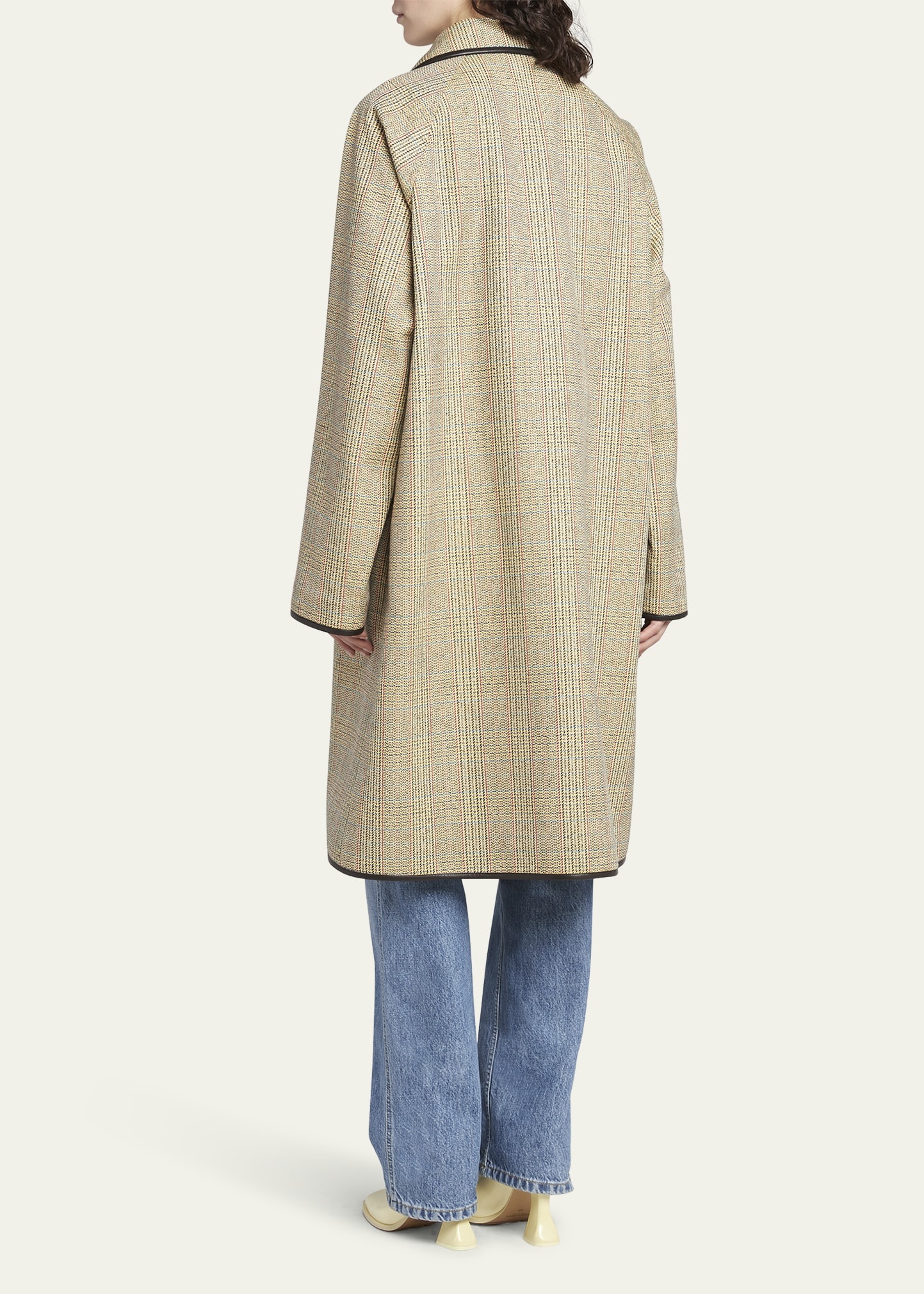 【関税＆送料込み】Bottega Veneta Prince-Of-Wales Wool Coat Bottega Veneta Distorted Prince of Wales Wool Blend Sport