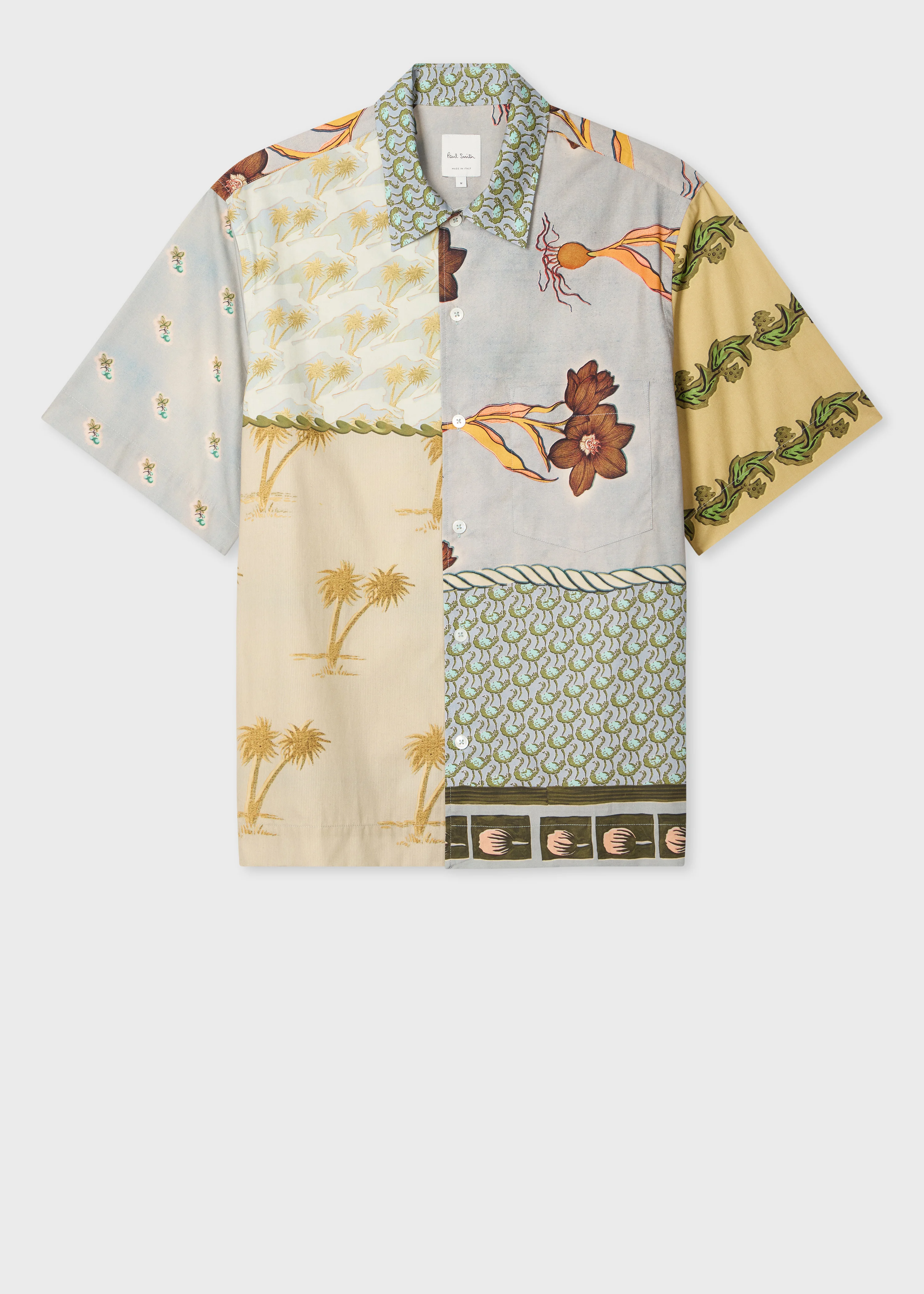 Blue and Yellow Multi Textile Mix-Up Shirt - 1