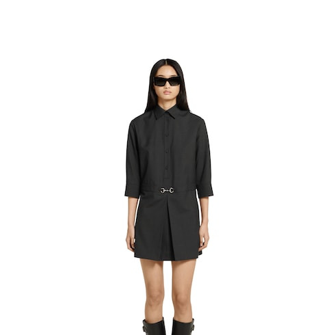Wool dress with Horsebit - 3