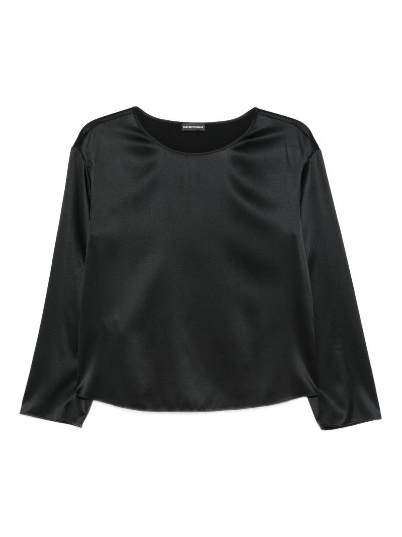 satin three-quarter-sleeve top 1