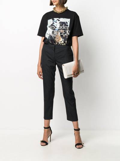 Alexander McQueen pinstripe print cropped trousers outlook