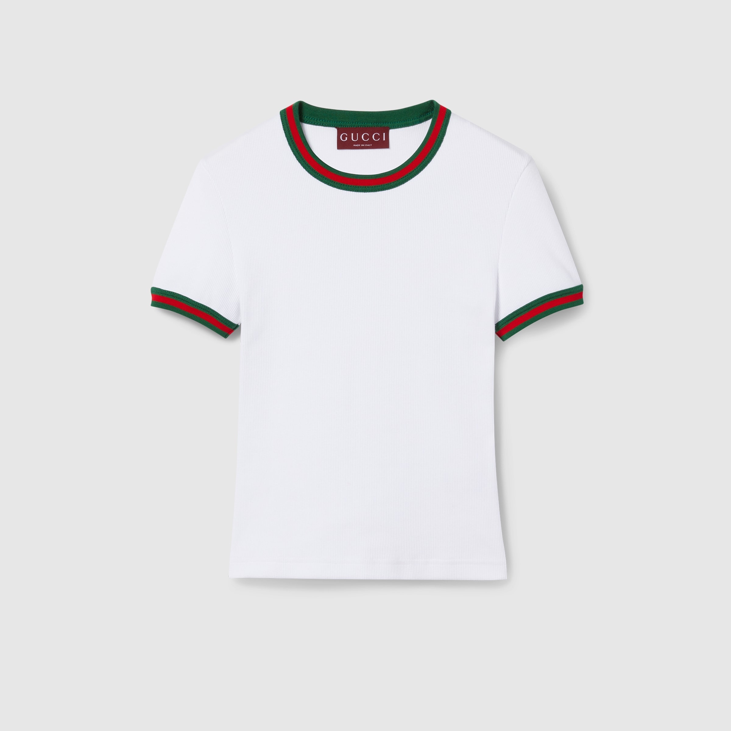 Cotton rib T-shirt with Web - 1