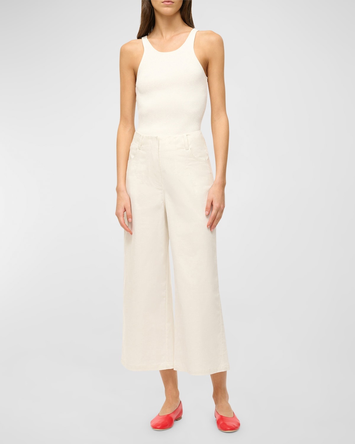 Luca High-Waist Cropped Wide-Leg Pants - 2