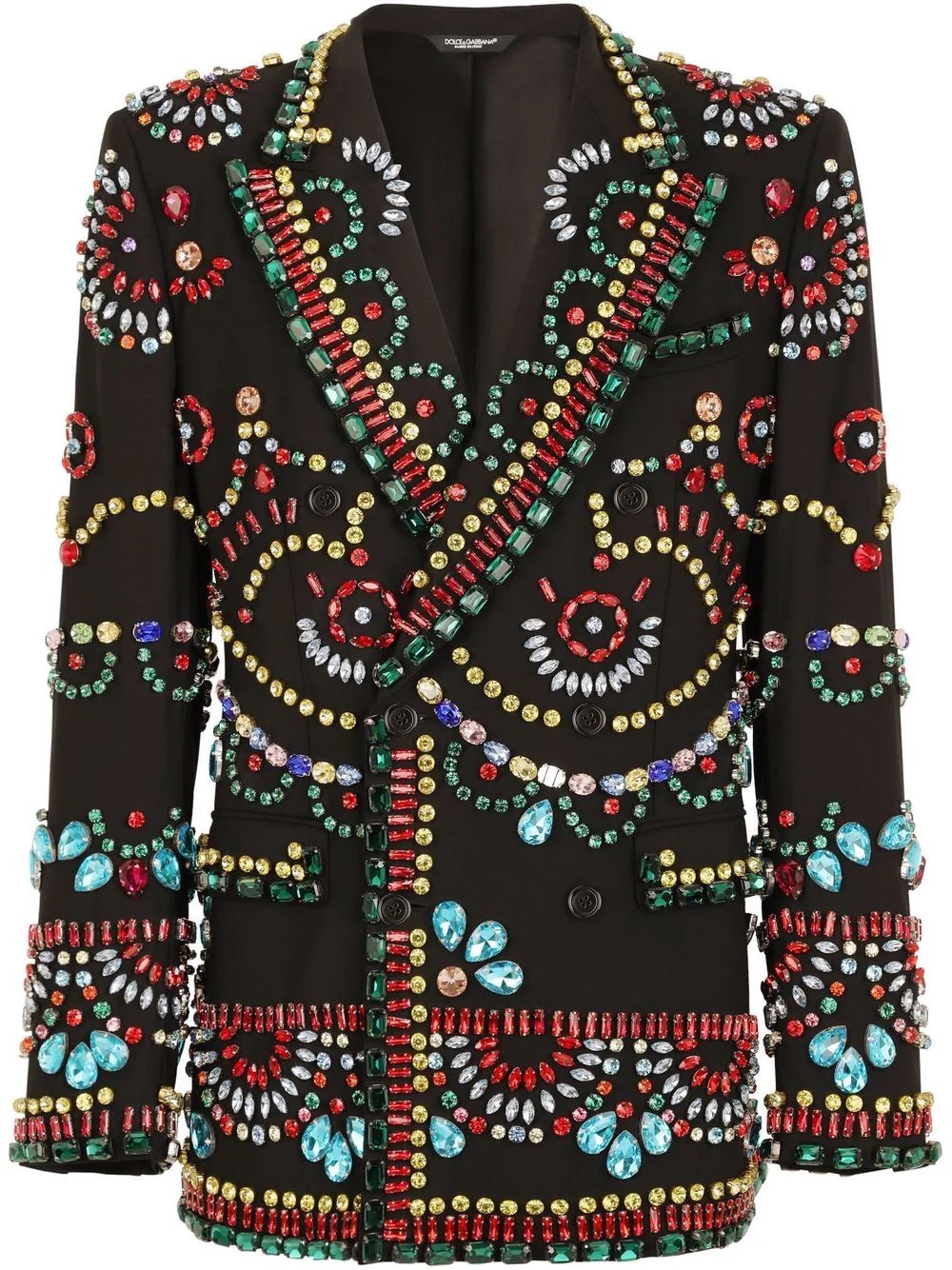 gemstone-embellished double-breasted blazer - 1